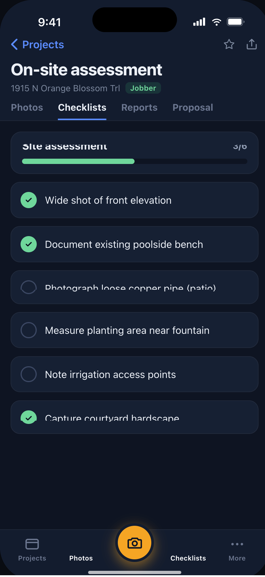 Fieldshot checklists